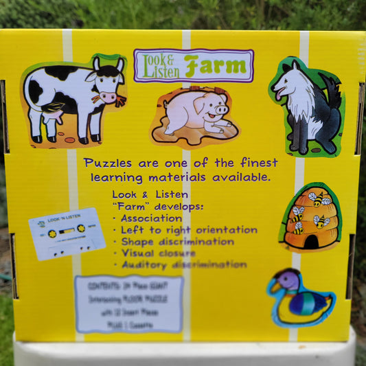 Look & Listen Puzzle: Farm | Identify Sound and Match to Animal