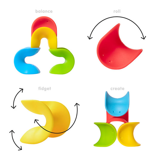 Moluk "Ulu" Fidget Toy, Stacking Toy, Teether Set of 4