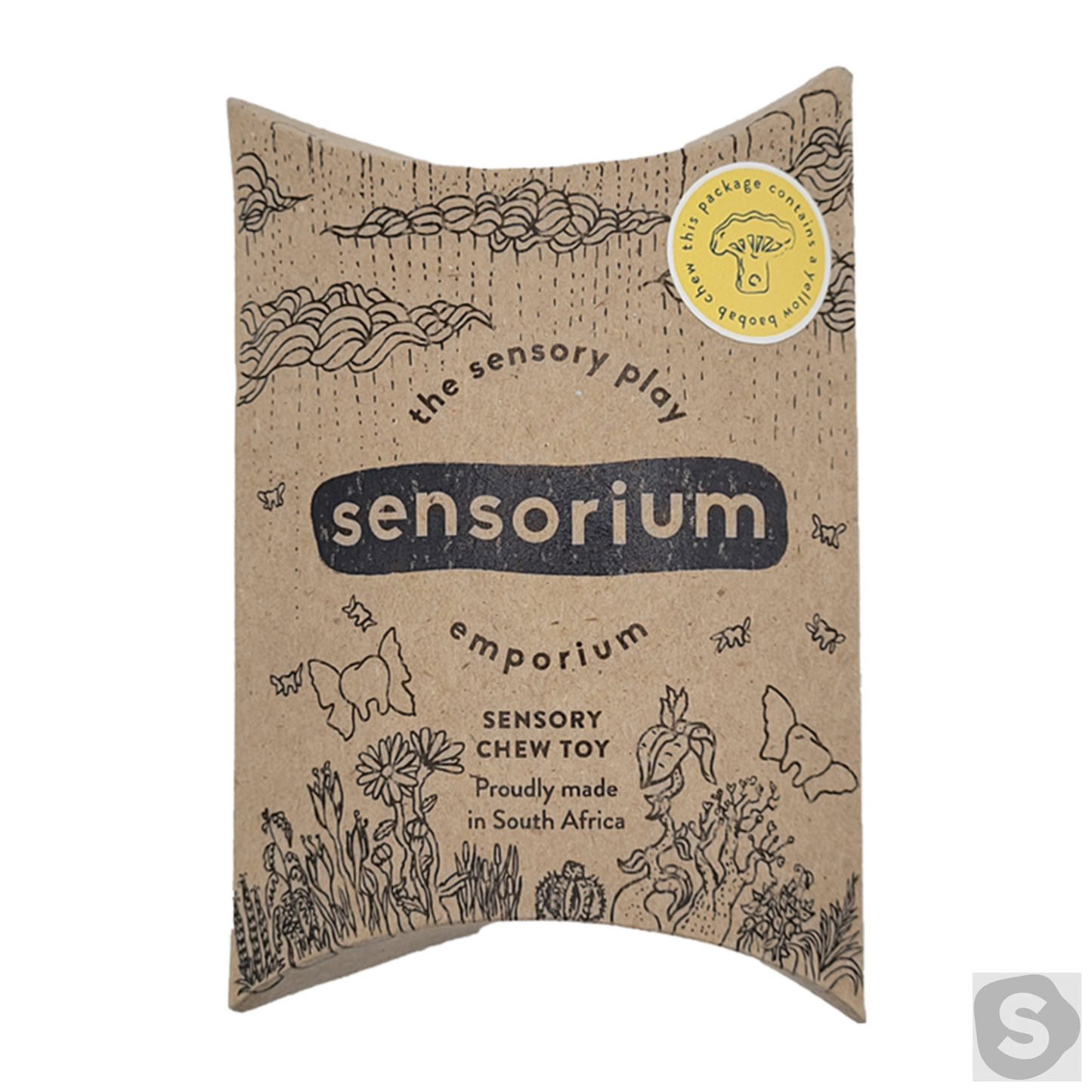 Sensorium Baobab teether for children and sensory seekers / in yellow