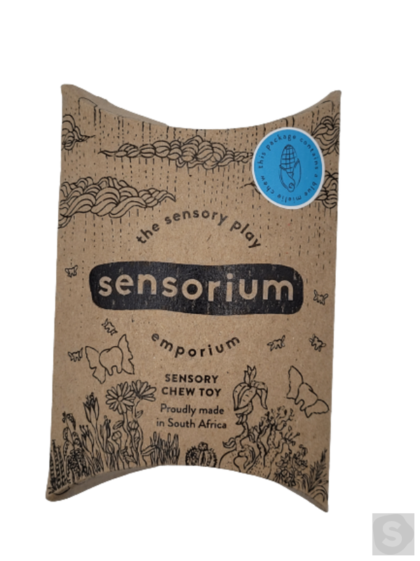 Sensorium Mielie teether for children and sensory seekers / in blue